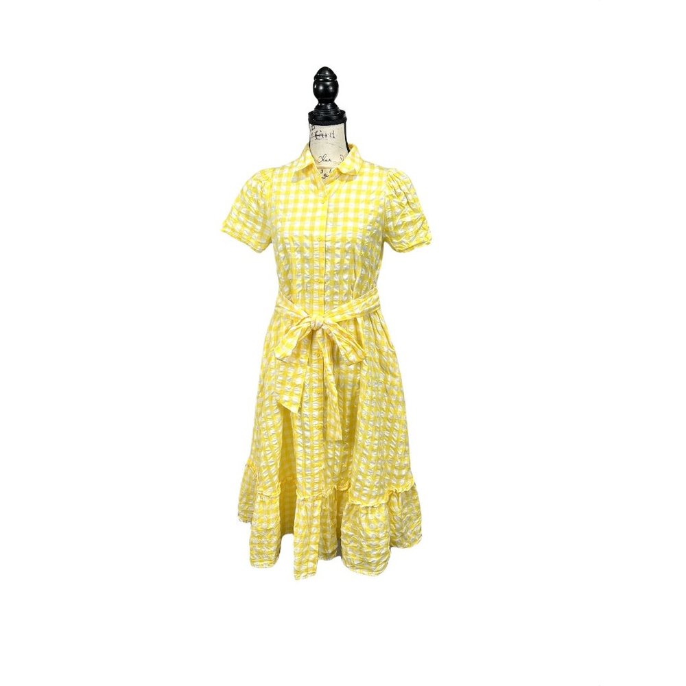 Lisa Marie Fernandez Target Yellow Plaid Dress Size Small